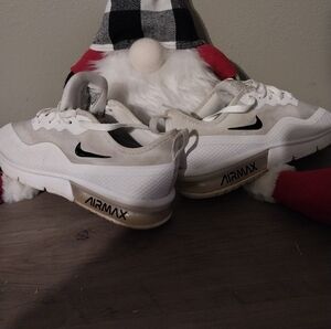 Nike Air Max White and Tan Sneakers